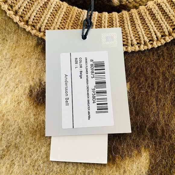 Andersson Bell BNWT Flower Intarsia Crew Neck Chunky Sweater Size Large RRP $500 - Picture 8 of 11